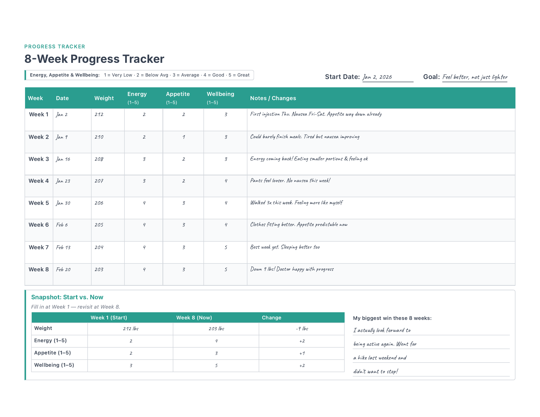 8-Week Progress Tracker preview