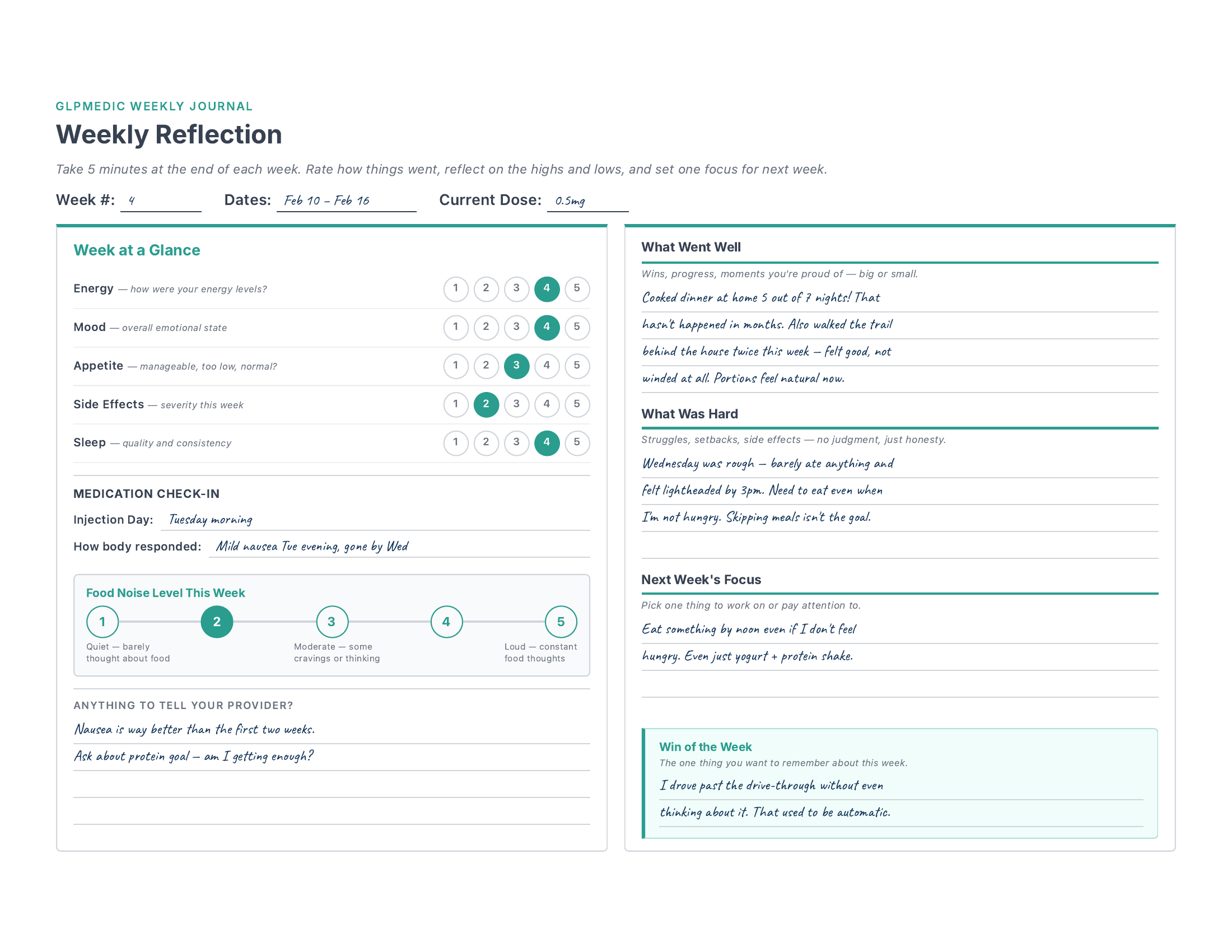 Weekly Reflection preview